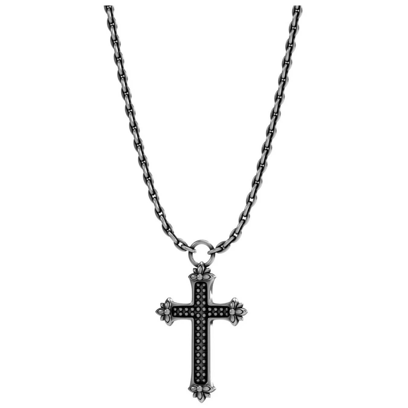 Collana Uomo John Richmond Croce Brunita Bronzo Argentato JRPP09BW